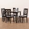 Baxton Studio Verner Grey Upholstered Espresso Finished 5-Piece Wood Dining Set 157-9726-8026 - alternate 7